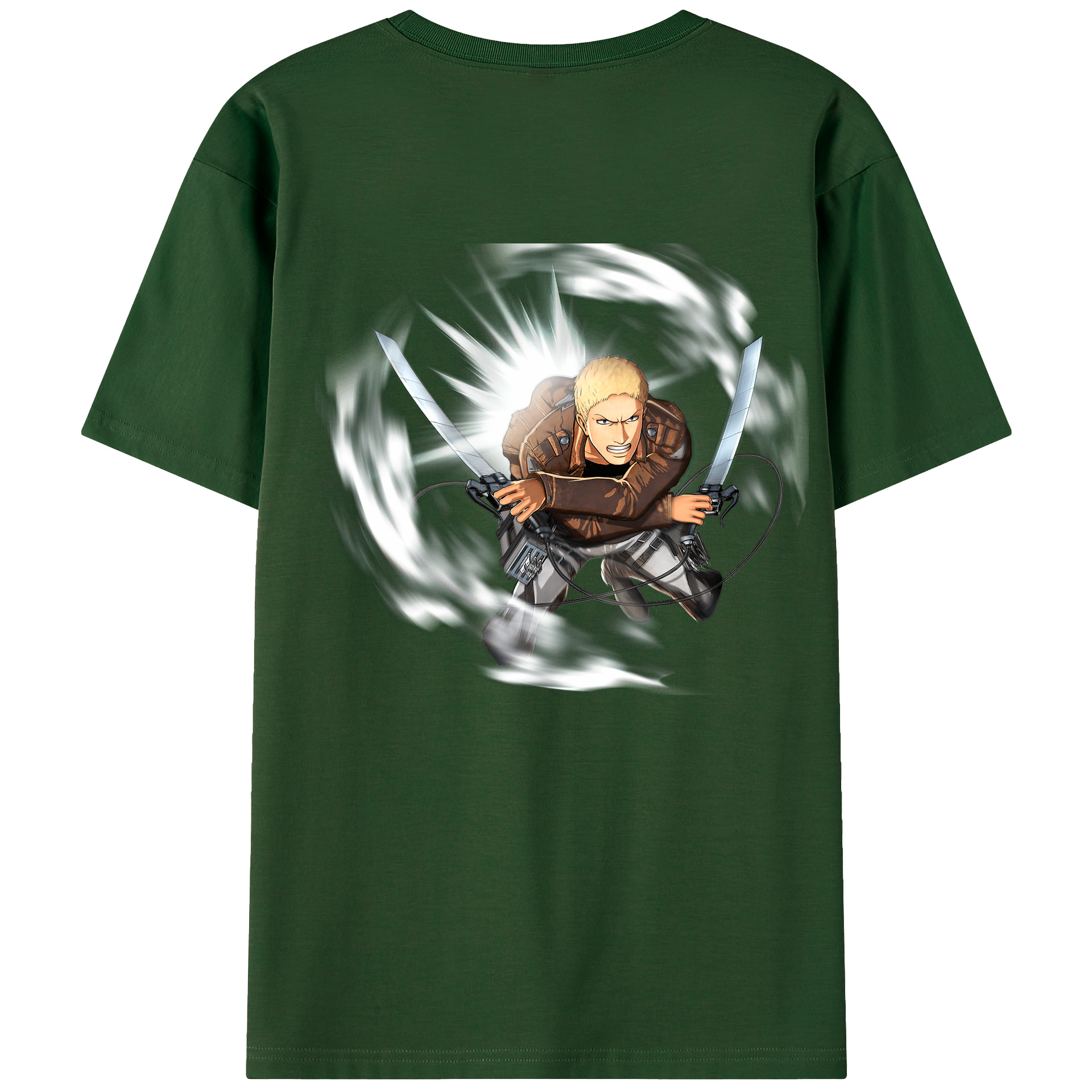 （画像用） 進撃の巨人 ライナー・ブラウン Attack on Titan Reiner Braun 綿100％半袖Tシャツ（背面プリント）